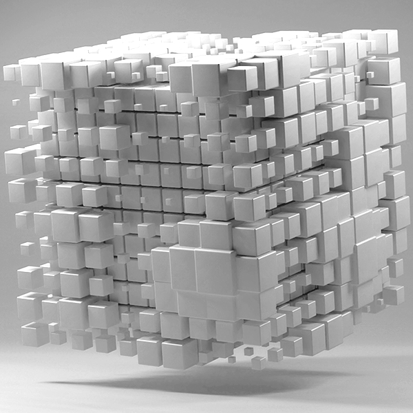 image of 3d cubes coming together